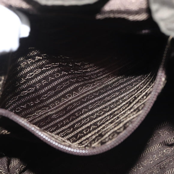 PRADA Backpack Nylon Khaki Silver Auth hk3056