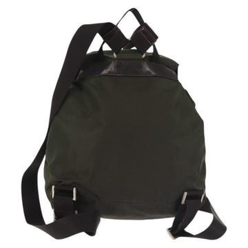 PRADA Backpack Nylon Khaki Silver Auth hk3056 - 0
