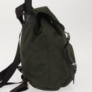 PRADA Backpack Nylon Khaki Silver Auth hk3056-4