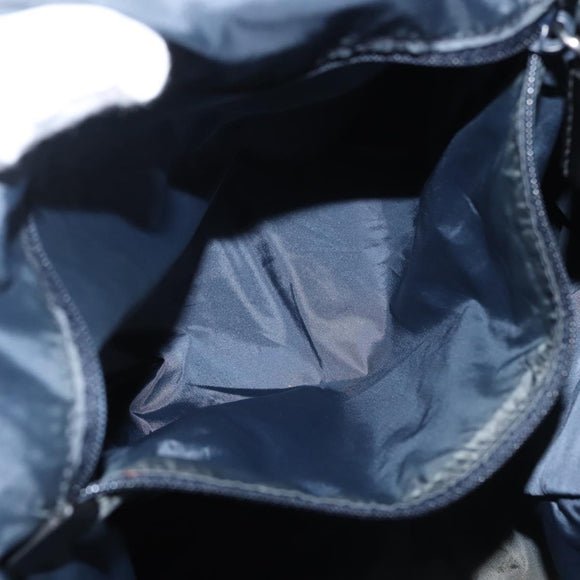 PRADA Tote Bag Nylon Blue Silver Auth hk3057