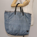 PRADA Tote Bag Nylon Blue Silver Auth hk3057-21