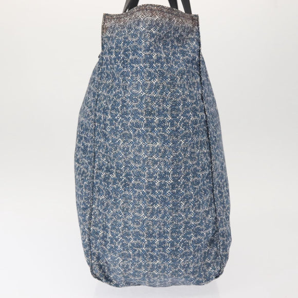 PRADA Tote Bag Nylon Blue Silver Auth hk3057