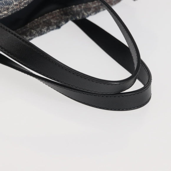 PRADA Tote Bag Nylon Blue Silver Auth hk3057