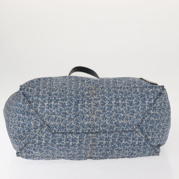 PRADA Tote Bag Nylon Blue Silver Auth hk3057