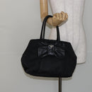 PRADA Tote Bag Nylon Black Silver Auth hk3058-22