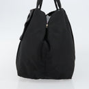 PRADA Tote Bag Nylon Black Silver Auth hk3058-5