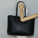 SAINT LAURENT Tote Bag Leather Black Auth hk3059-25