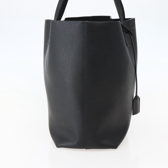 SAINT LAURENT Tote Bag Leather Black Auth hk3059