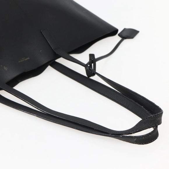 SAINT LAURENT Tote Bag Leather Black Auth hk3059