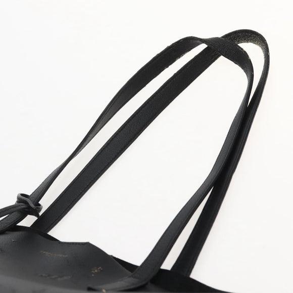 SAINT LAURENT Tote Bag Leather Black Auth hk3059