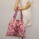 SAINT LAURENT Tote Bag Canvas Silver Purple 147396 Auth hk3060-22