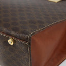 CELINE Macadam Canvas Hand Bag PVC Leather Brown Gold Auth hk3063-12