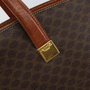 CELINE Macadam Canvas Hand Bag PVC Leather Brown Gold Auth hk3063-14
