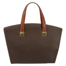 CELINE Macadam Canvas Hand Bag PVC Leather Brown Gold Auth hk3063-2