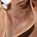 CELINE Macadam Canvas Hand Bag PVC Leather Brown Gold Auth hk3063-20