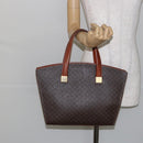 CELINE Macadam Canvas Hand Bag PVC Leather Brown Gold Auth hk3063-23