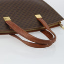 CELINE Macadam Canvas Hand Bag PVC Leather Brown Gold Auth hk3063-7