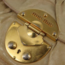 Miu Miu Tote Bag Leather Beige Gold Auth hk3064-10