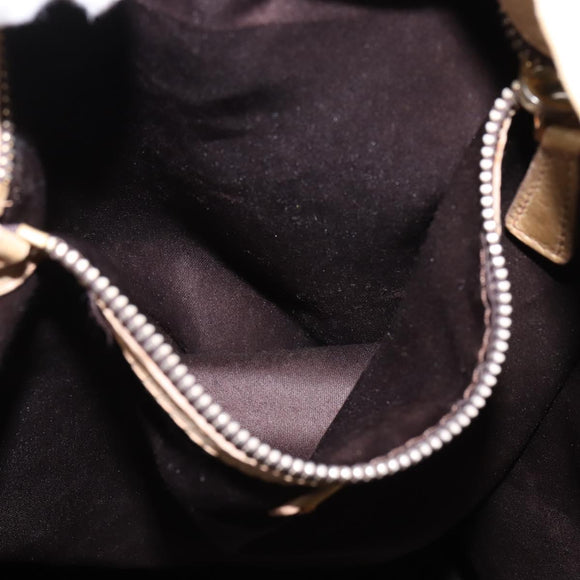 Miu Miu Tote Bag Leather Beige Gold Auth hk3064