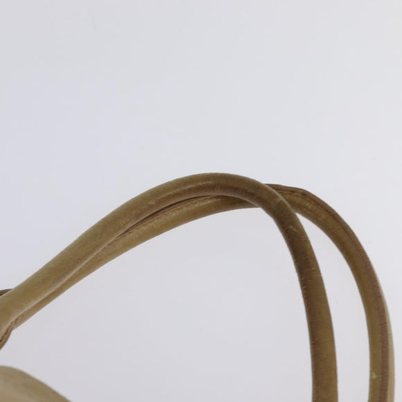 Miu Miu Tote Bag Leather Beige Gold Auth hk3064