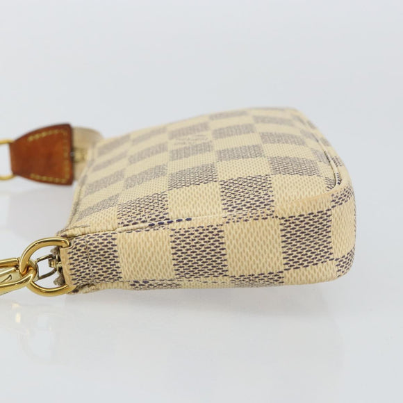 LOUIS VUITTON Damier Azur Mini Pochette Accessoires Pouch N63005 LV Auth hk3071