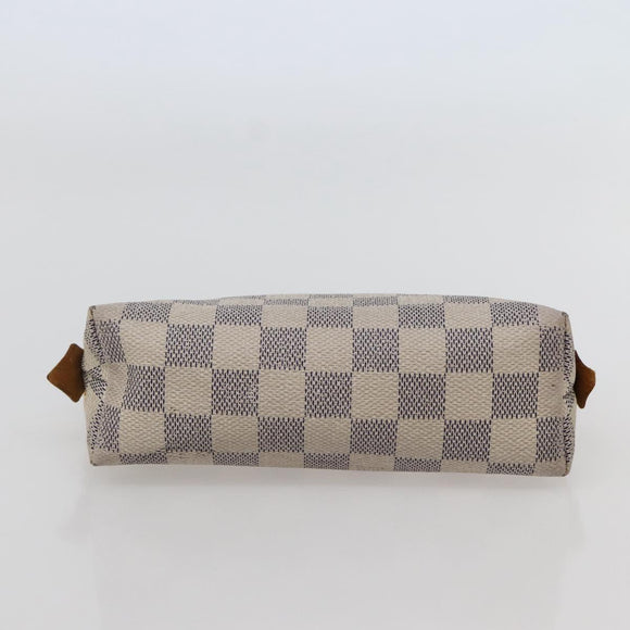 LOUIS VUITTON Damier Azur Pochette Cosmetic PM Pouch N60024 LV Auth hk3072