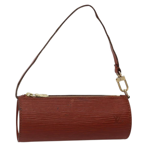 LOUIS VUITTON Epi Soufflot Pouch Accessory Pouch Brown LV Auth hk3075