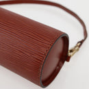 LOUIS VUITTON Epi Soufflot Pouch Accessory Pouch Brown LV Auth hk3075-10