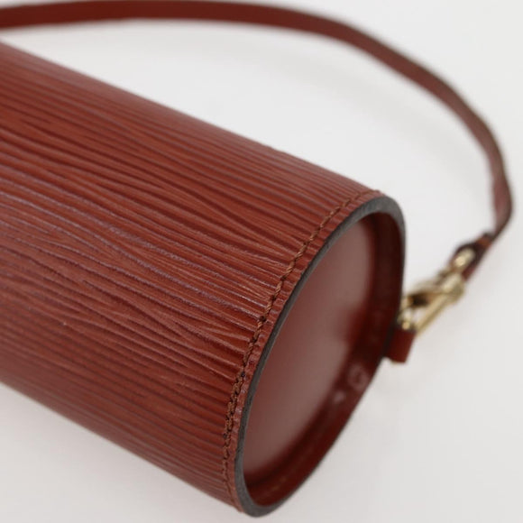 LOUIS VUITTON Epi Soufflot Pouch Accessory Pouch Brown LV Auth hk3075