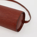 LOUIS VUITTON Epi Soufflot Pouch Accessory Pouch Brown LV Auth hk3075-12