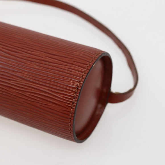 LOUIS VUITTON Epi Soufflot Pouch Accessory Pouch Brown LV Auth hk3075