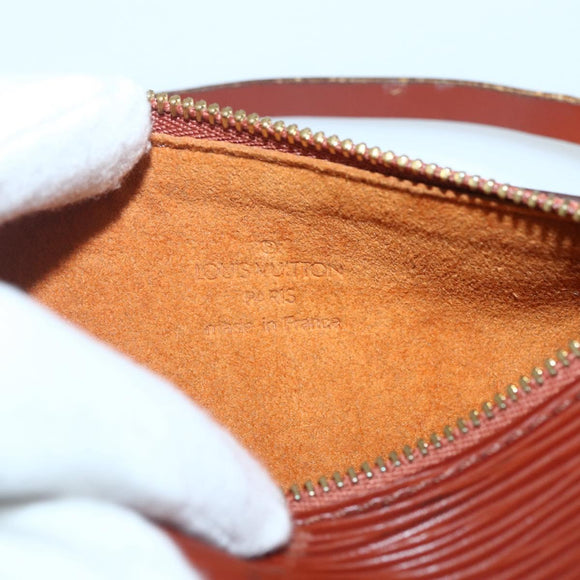 LOUIS VUITTON Epi Soufflot Pouch Accessory Pouch Brown LV Auth hk3075