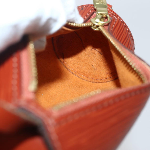 LOUIS VUITTON Epi Soufflot Pouch Accessory Pouch Brown LV Auth hk3075