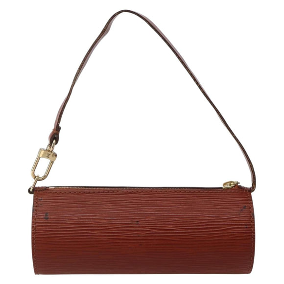 LOUIS VUITTON Epi Soufflot Pouch Accessory Pouch Brown LV Auth hk3075