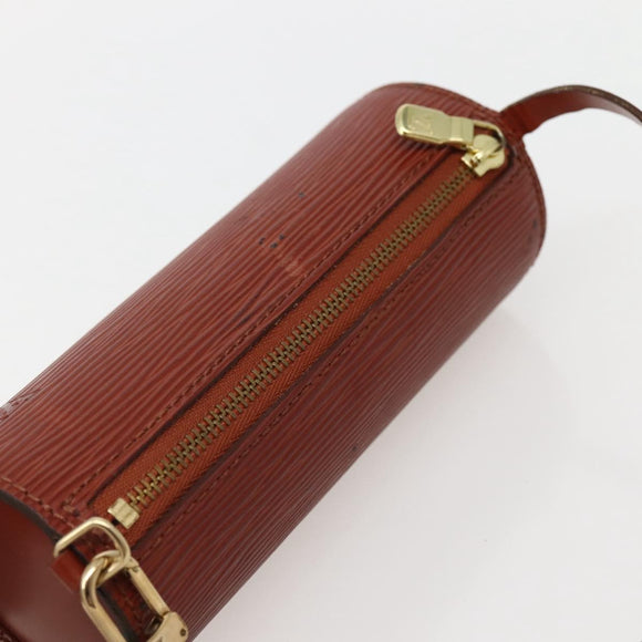 LOUIS VUITTON Epi Soufflot Pouch Accessory Pouch Brown LV Auth hk3075