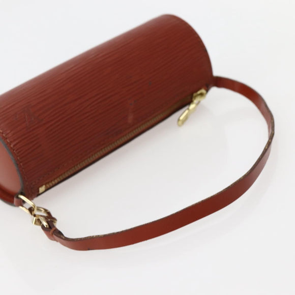 LOUIS VUITTON Epi Soufflot Pouch Accessory Pouch Brown LV Auth hk3075