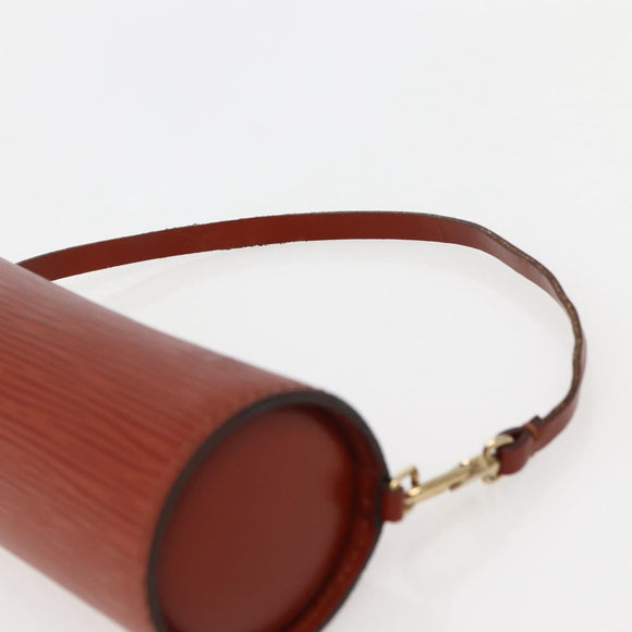 LOUIS VUITTON Epi Soufflot Pouch Accessory Pouch Brown LV Auth hk3075