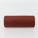 LOUIS VUITTON Epi Soufflot Pouch Accessory Pouch Brown LV Auth hk3075-9
