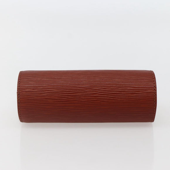 LOUIS VUITTON Epi Soufflot Pouch Accessory Pouch Brown LV Auth hk3075