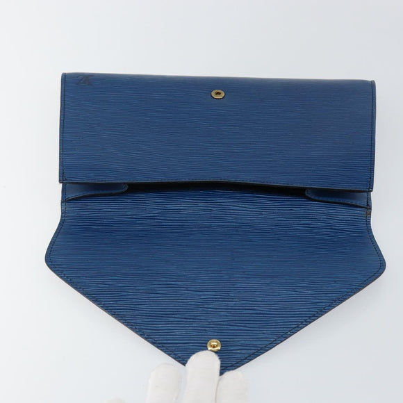 LOUIS VUITTON Epi Art Deco Clutch Bag Blue M52635 LV Auth hk3076