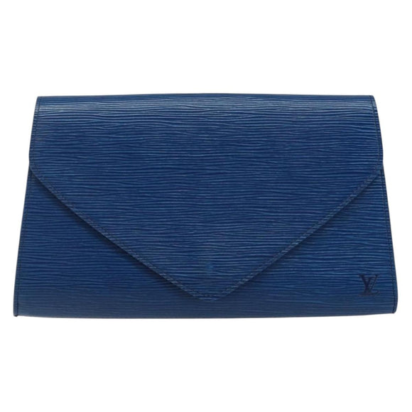 LOUIS VUITTON Epi Art Deco Clutch Bag Blue M52635 LV Auth hk3076