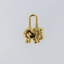HERMES Elephant Cadena Charm metal Gold Auth hk3080-2