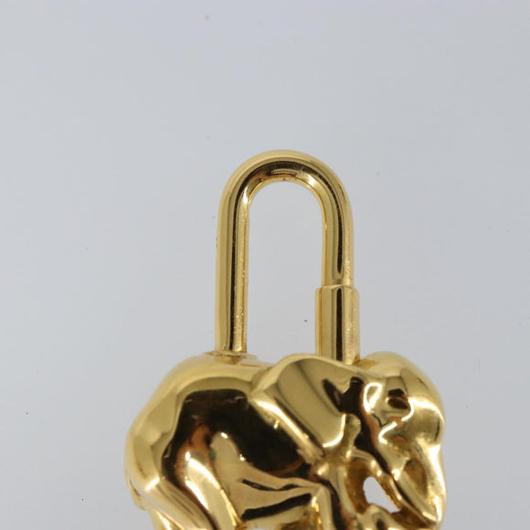 HERMES Elephant Cadena Charm metal Gold Auth hk3080