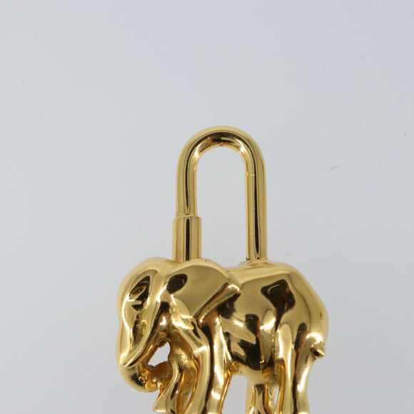 HERMES Elephant Cadena Charm metal Gold Auth hk3080