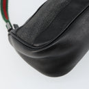 GUCCI Web Sherry Line Accessory Pouch Canvas Black Silver Red 92820 Auth hk3082-14