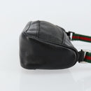 GUCCI Web Sherry Line Accessory Pouch Canvas Black Silver Red 92820 Auth hk3082-3