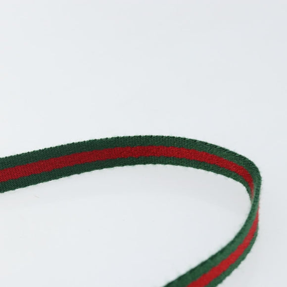 GUCCI Web Sherry Line Accessory Pouch Canvas Black Silver Red 92820 Auth hk3082