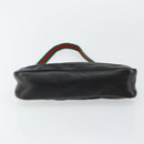 GUCCI Web Sherry Line Accessory Pouch Canvas Black Silver Red 92820 Auth hk3082-5