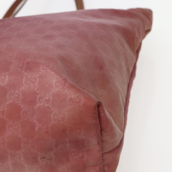 GUCCI GG Canvas Tote Bag Nylon Pink Gold 295252 Auth hk3085