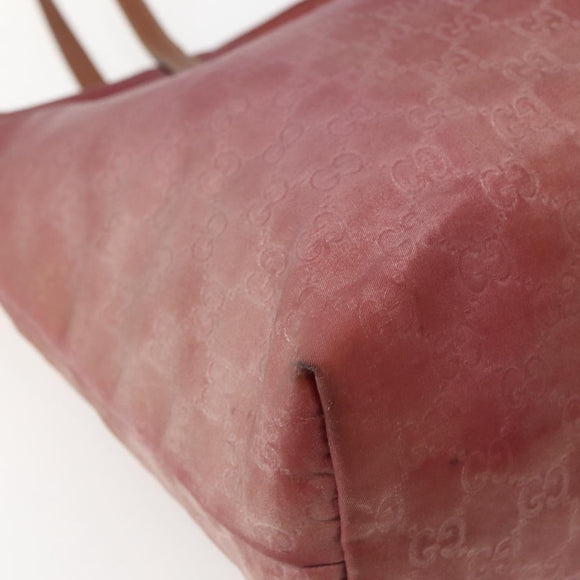 GUCCI GG Canvas Tote Bag Nylon Pink Gold 295252 Auth hk3085